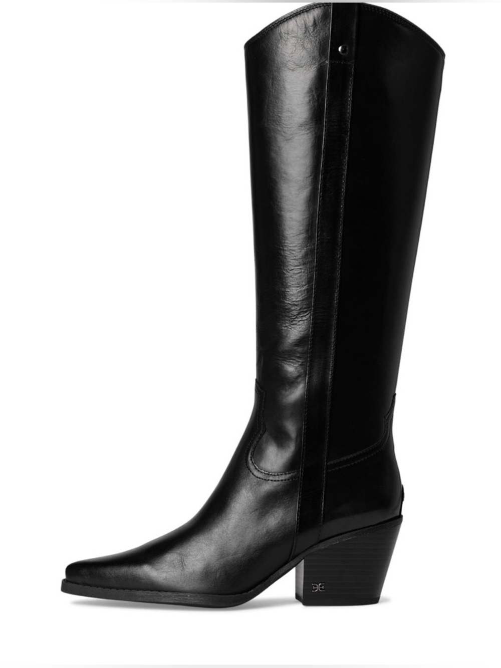 Women’s Black Leather Sam Edelman Wyatt Boots - Size 9 - Picture 2 of 11